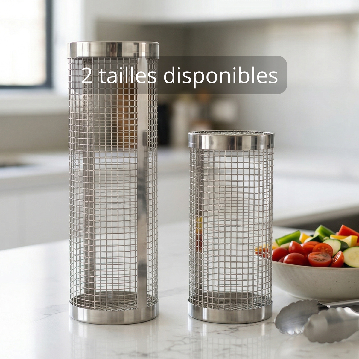 Panier à griller rotatif — légumes & garnitures au barbecue