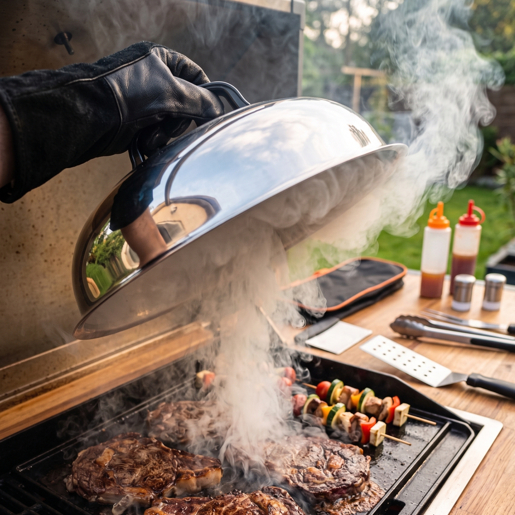 Kit BBQ du Boucher — 29 Pièces Inox | Cloche à Burger Offerte