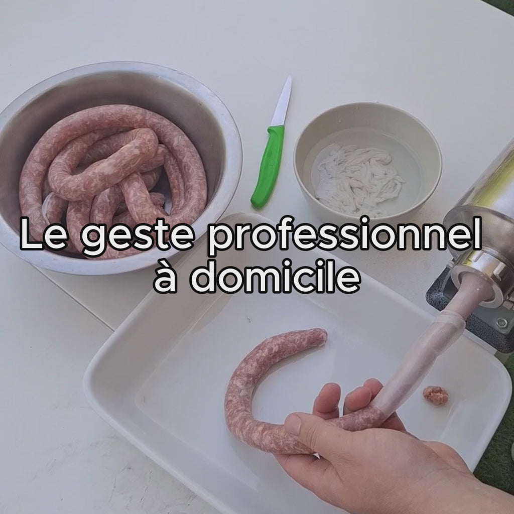 Le Poussoir à Saucisses du Boucher — Inox 3L, 4 Embouts Inclus