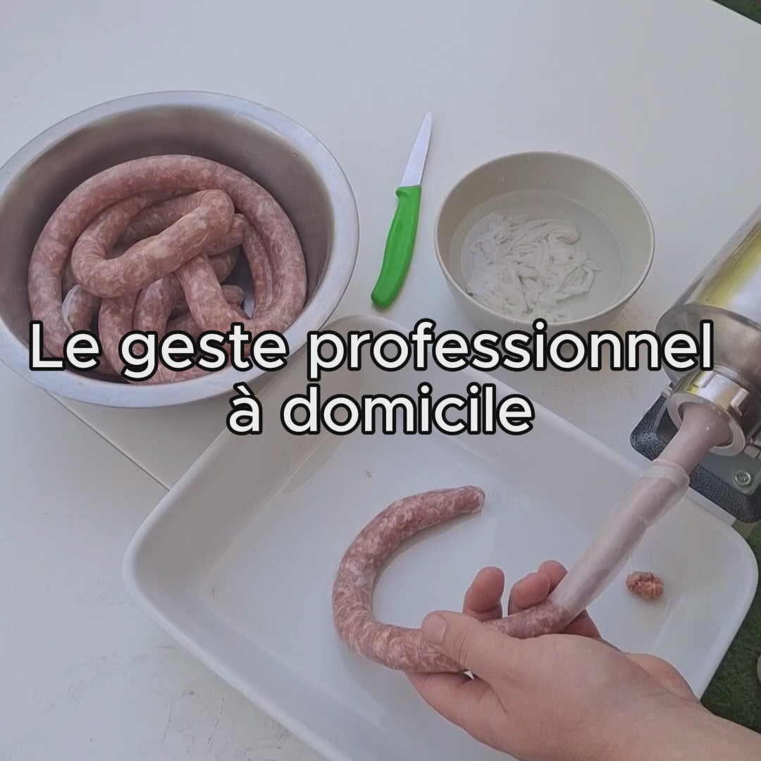 Kit Complet Saucisse Maison : Poussoir à saucisse + 3 Recettes + Tuto de A à Z